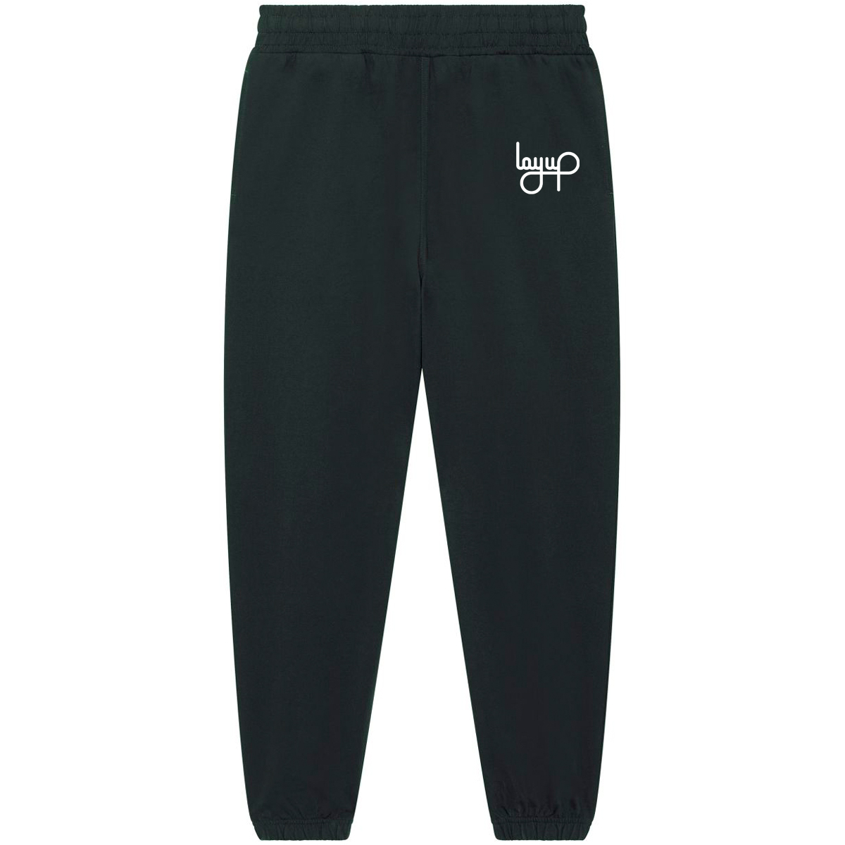 LAYUP Sweatpants Organic Embroidered Logo - black